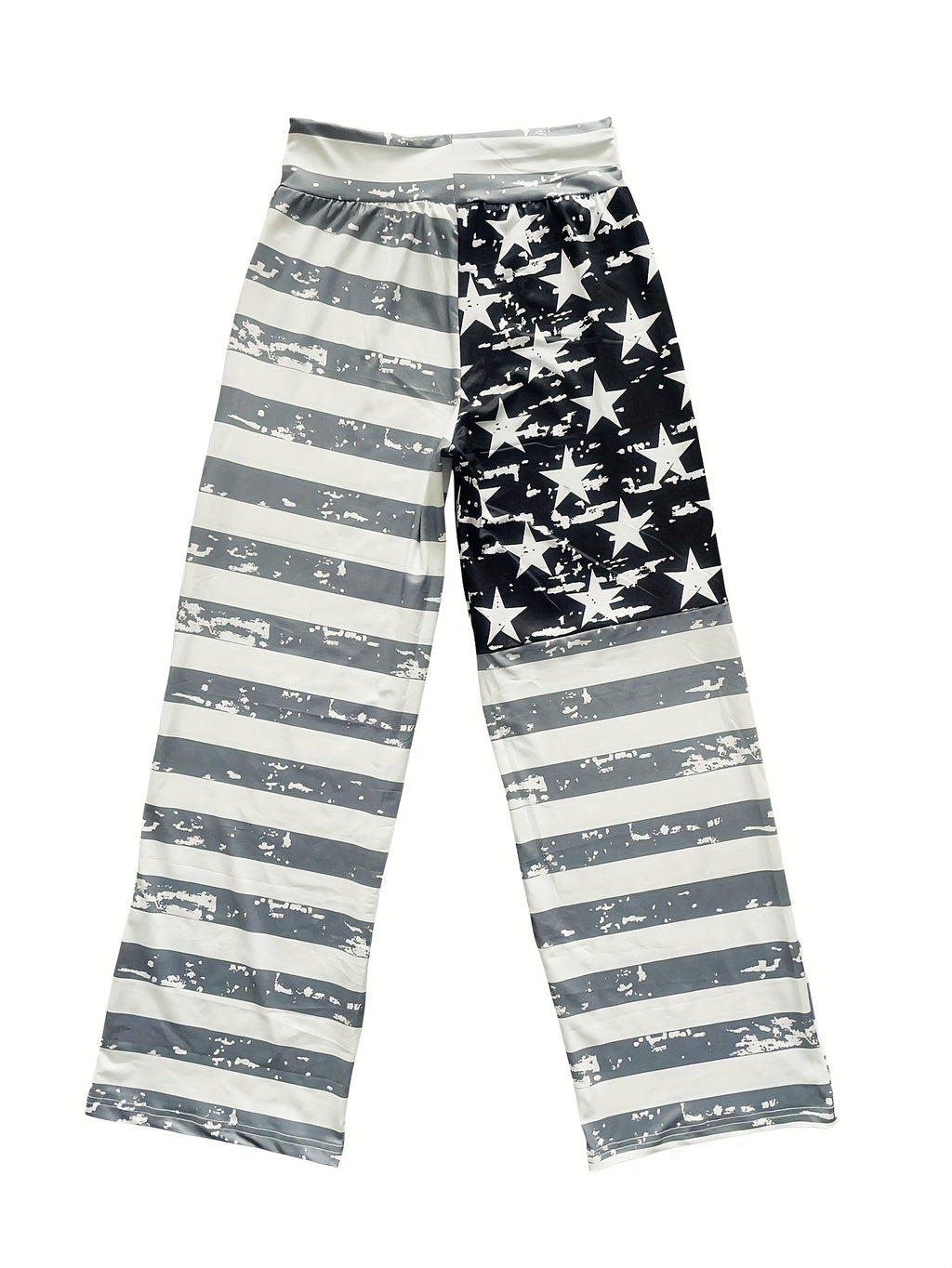 [American Flag Print Pants] Loose Fit Men's Casual American Flag Print Wide Leg Pants | Drawstring Waist, All-Season Comfort, Casual Weekend Attire, Starpattern Pants, American Flag Accessories