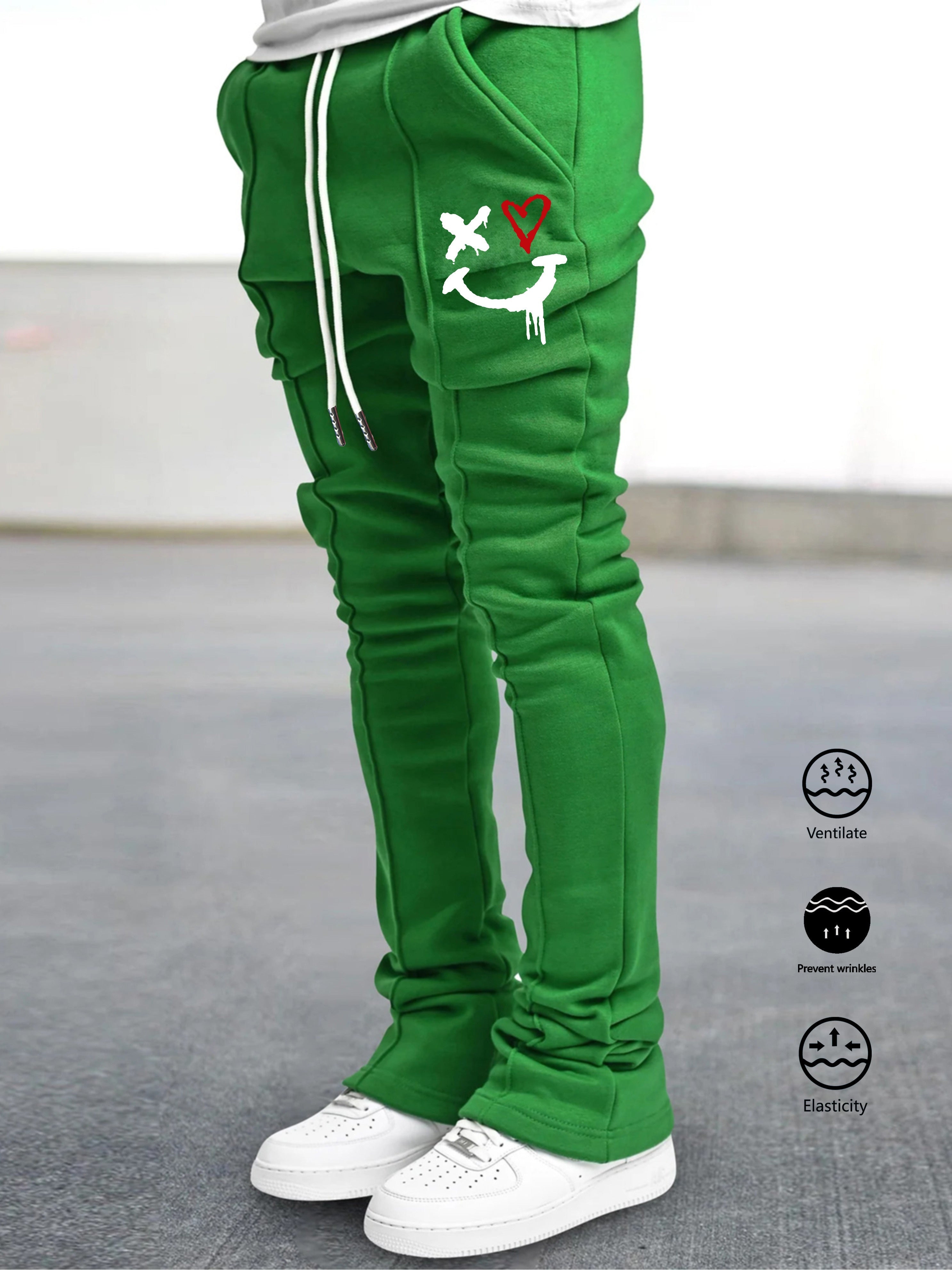 The Hottest Anti-Wrinkle Micro-Elastic Comfortable And Breathable Men'S Casual Trousers Front Mid-Flare Men'S Trousers Jogging Sports Trousers Trendy Trousers Rock Hip-Hop Trousers