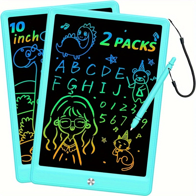 2pcs LCD Writing Board 10 Inches, Toys 3 4 5 6 7 8 9 10 Year Old Boys And Girls, Color Graffiti Board Drawing Board, Gifts For Boys Learning To Walk 3-12 Years Old, Memo Board, Drawing Board
