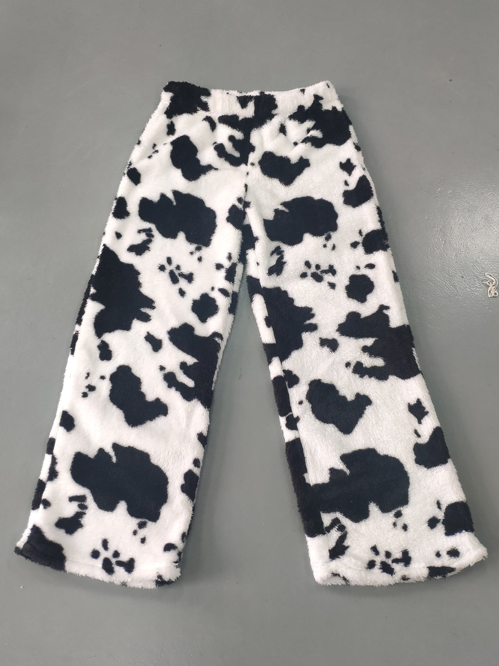 Women's Winter High-Waisted Flannel Pants With Random Print, Polyester And Spandex Blend, Machine Washable, Fashionable And Cozy