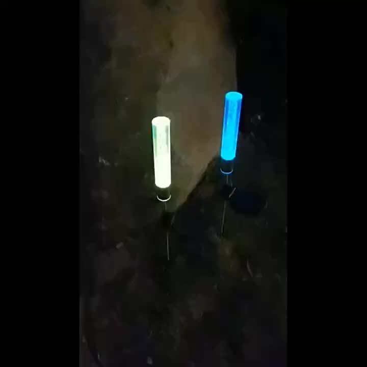 Colorful Solar Reed Bubble Stick Lamp - Lighted Holiday Displays for Courtyard, Park, Lawn, and Garden - RGB Acrylic Insert Landscape Lamp with Vibrant Colors
