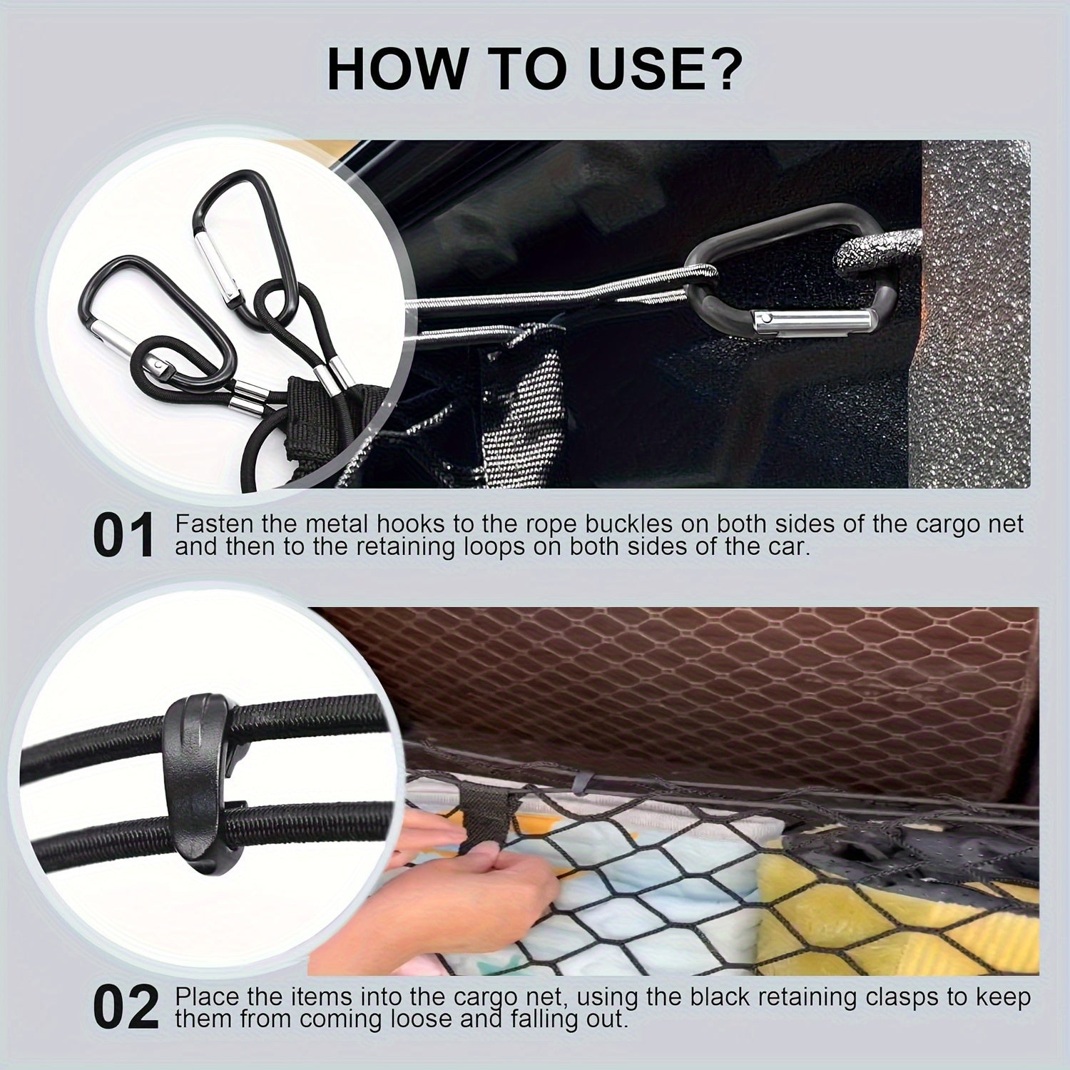 Envelope Trunk Cargo Net for Ford Maverick 2022-2024 Accessories, Heavy Duty Mountain Buckle