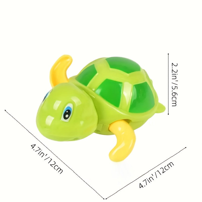 3pcs Wind-Up Swimming Turtle Toys for Youngsters - Cute Water Play Bath & Pool Toys, Durable PP Material in Sky Blue, Yellow, and Grass Green