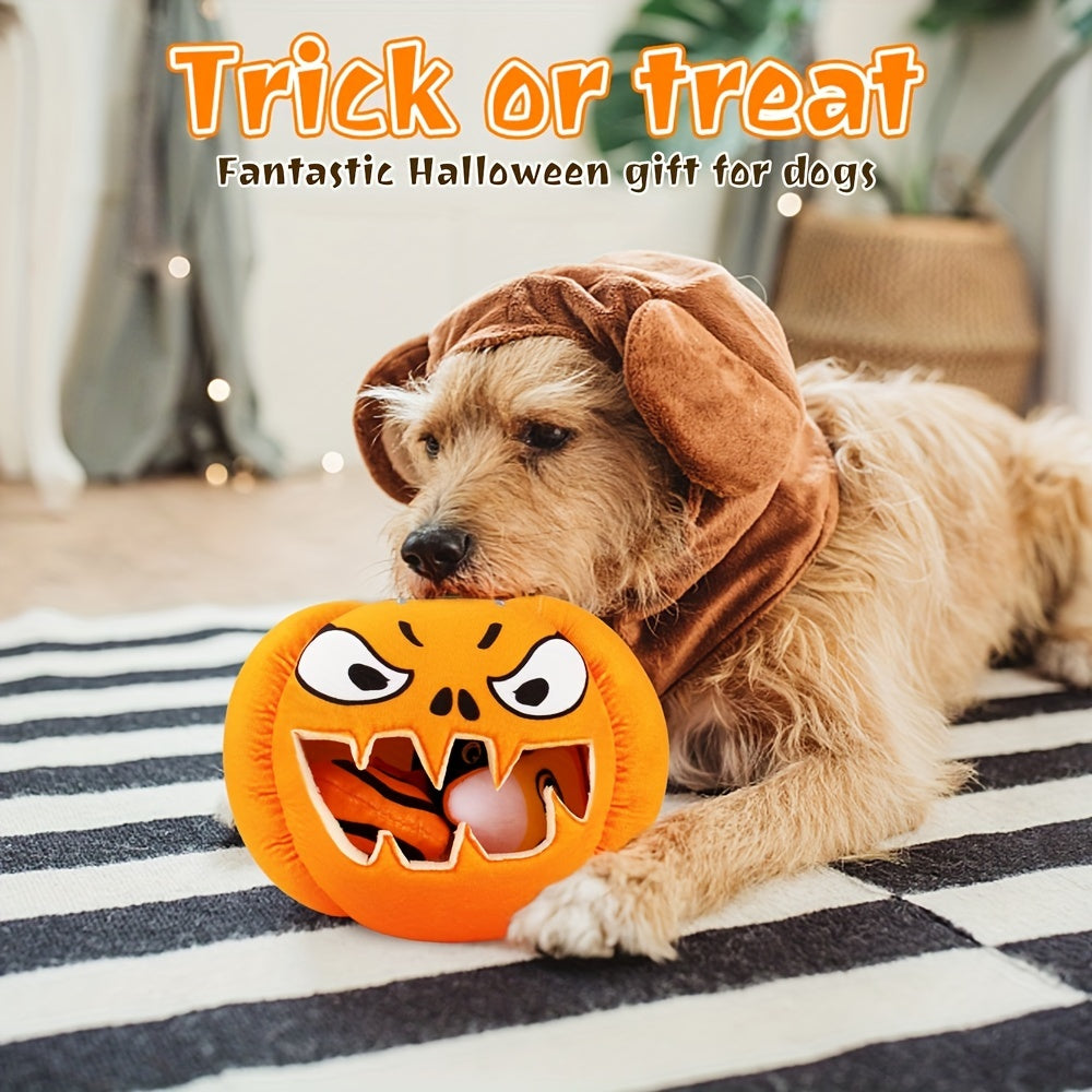 1pc Halloween Dog Toy - Pumpkin & Ghosts Dog Halloween Toys, Squeaky Plush Dog Toy, Dog Squeaking Toy Halloween Dog Toys Gifts For Small Medium Large Dogs, Hide And Seek Dog Toy