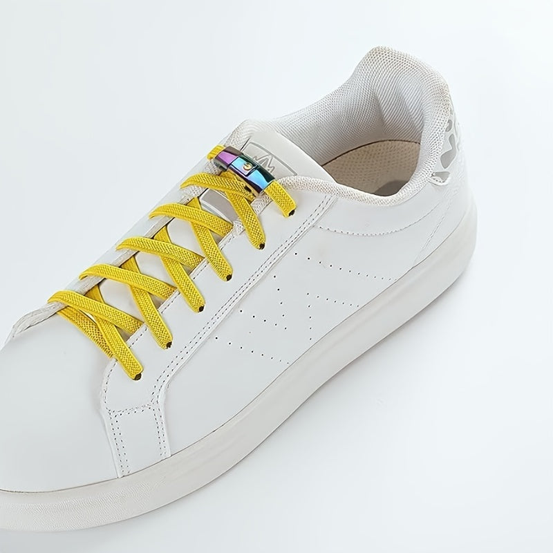 8pcs Shoe Lace Fasteners Shoelaces Without Tie With Metal Closure Lazy Shoelace Buckle For Sneakers, Running Shoes, Sports Shoes Hiking Shoes