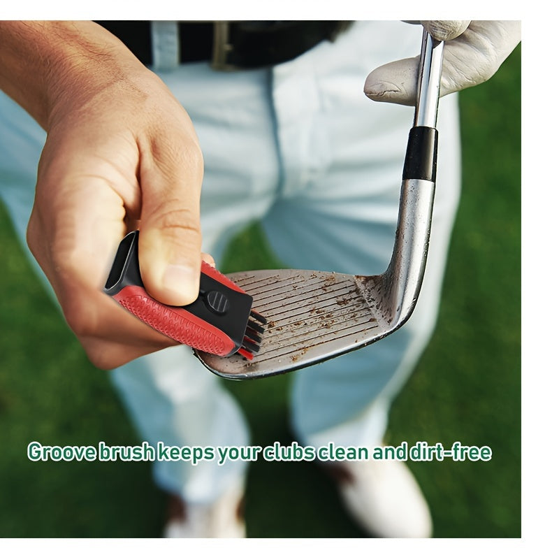 Retractable Pocket Golf Club Cleaning Brush Tool - Wire Brush Club Groove Double Side Cleaner, Golf Accessories