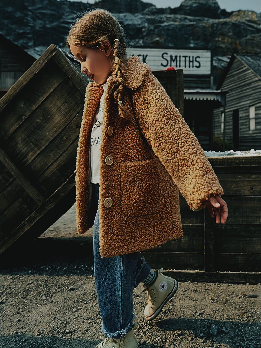 JOMAKE Girls' Winter Coat - Pastel Pink & Ombre Jacket with Button Front Closure,