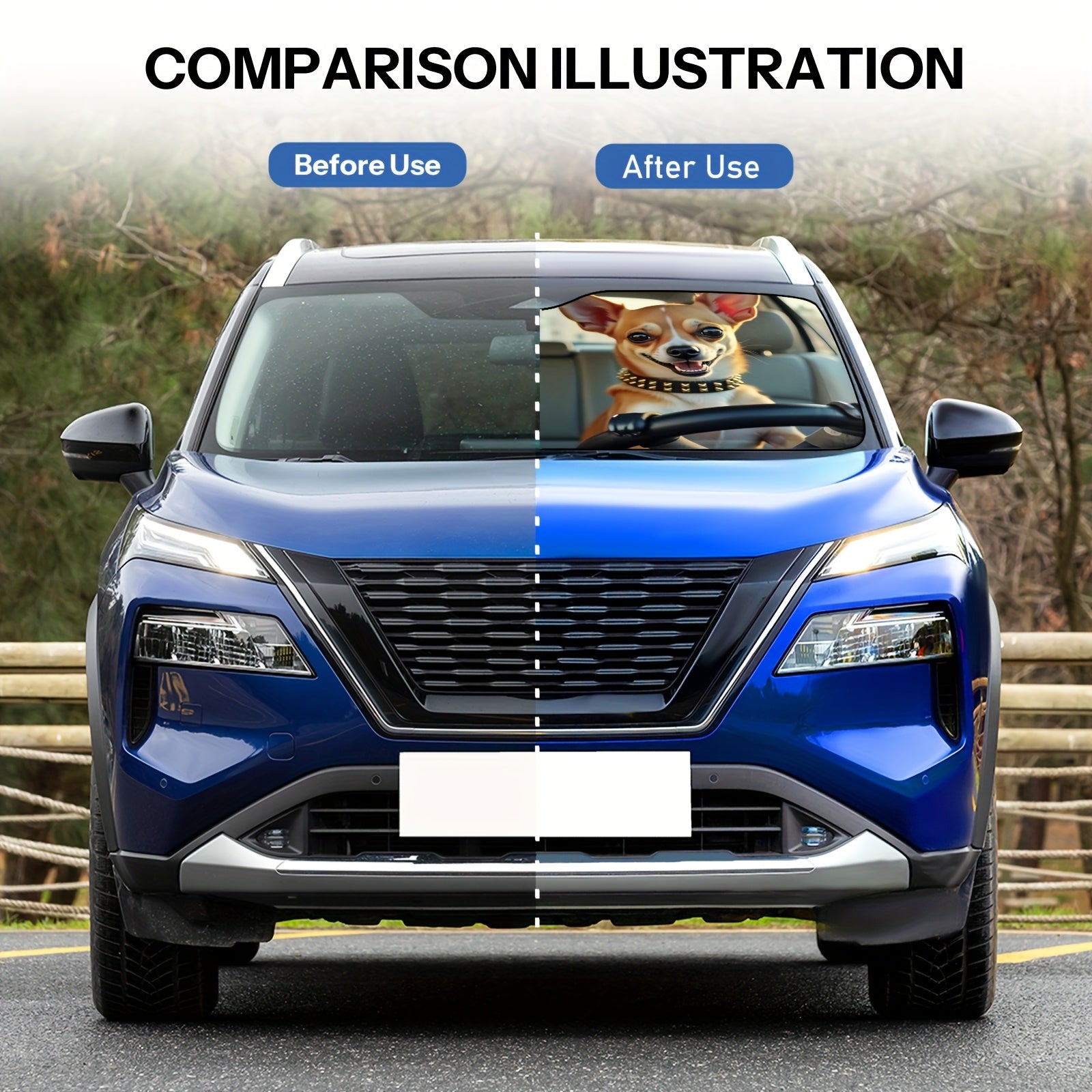 Sun Protection, 1pc Funny Theme Windshield Sunshade for Car, Foldable, Easy to Install, Universal, UV Protection And Heat Dissipation, Automotive-Interior Accessories, A Gift for My Father