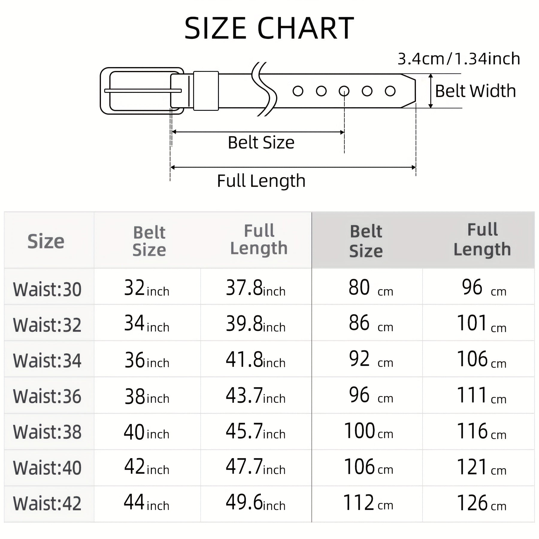 [Classic Men's Leather Belt] Classic & Fashion Men's Leather Belt | Single Prong Buckle for Jeans, Pants, Work & Business - Gift for Dad & Husband