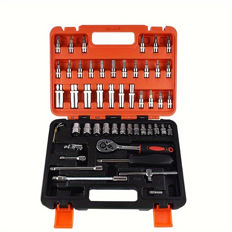 53/82/121/151PCS Heavy Duty socket Set, (5/16 Inches to 3/4 Inches) And Metric