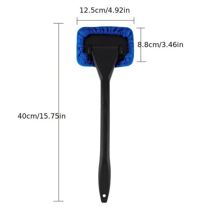 Windshield Cleaning Brush Kit • Long Handle Interior Car Glass Wiper • Plastic Material