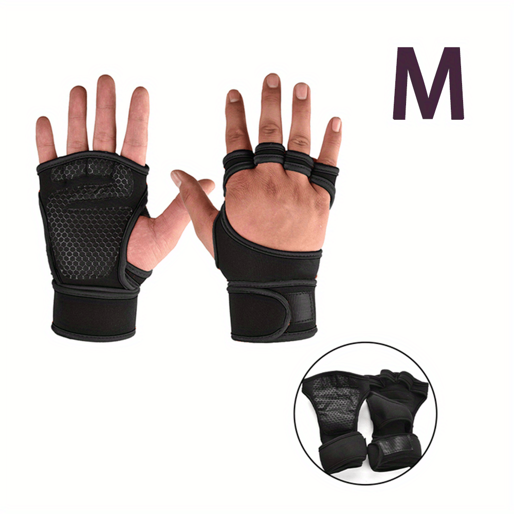 Half Finger Grip Gloves - Enhanced Wrist Support, Palm Protection, and Grip Enhancement for Weightlifting, Fitness, and Sports - Unisex, Breathable, and Comfortable