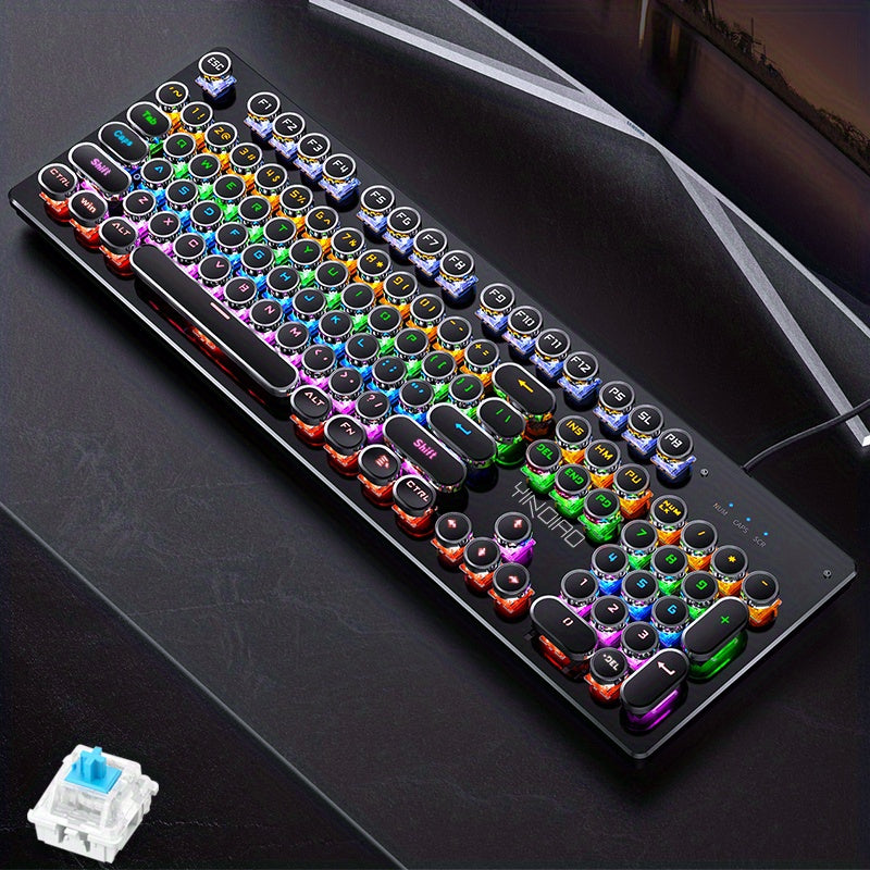 YINDIAO Gaming/Office Mechanical Keyboard, Wired USB Plug