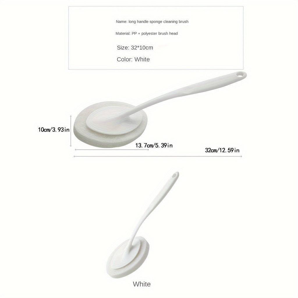 1pc Bathroom Long Handle Sponge Brush, Wall Cleaning Brush, Bathtub Sponge Brush, Floor Tile Brush, Sponge Scrubbing Pad, Dishwashing Sink Brush, Suitable For Cleaning Bathroom Toilet Sink