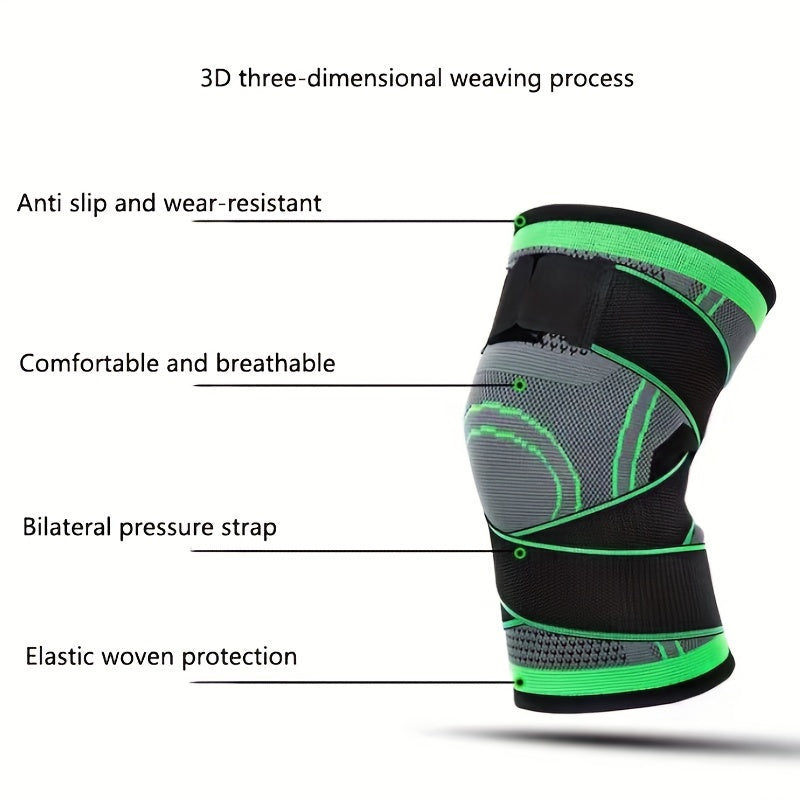 1pc Men's Sports Compression Knee Protector - Knee Support & Protection for Fitness, Running, Gym, and Outdoor Activities - Breathable, Short, Nylon Strap Design