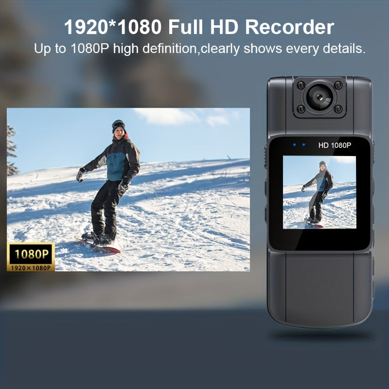 1pc Full 1080P Small Camera, Built-in 1000MAH Battery With Clip, Portable Cam With Night Vision, 4-5Hours Record, Suitable For Outdoor Sports, Travel Recording