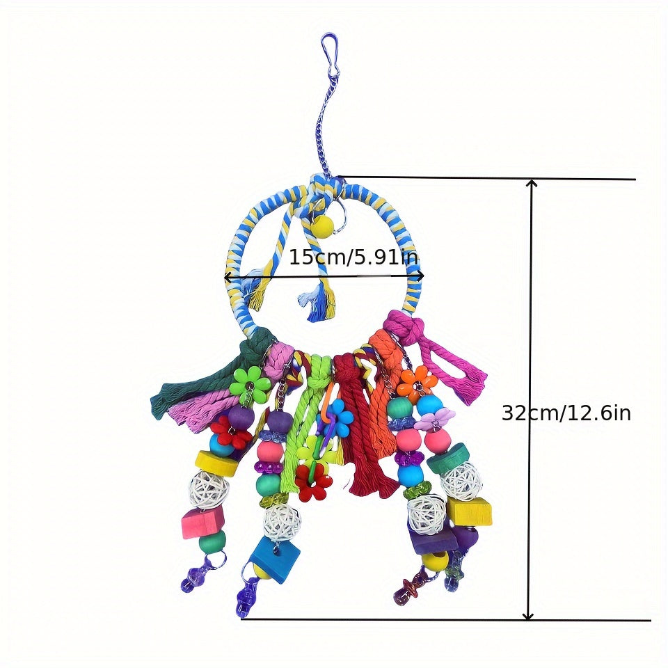 Bird Toys Bird Swing Toy Bird Perches Colorful Chewing Toys for Parakeets Meyers Cockatiel Conure Caique And Other Medium Sized Birds