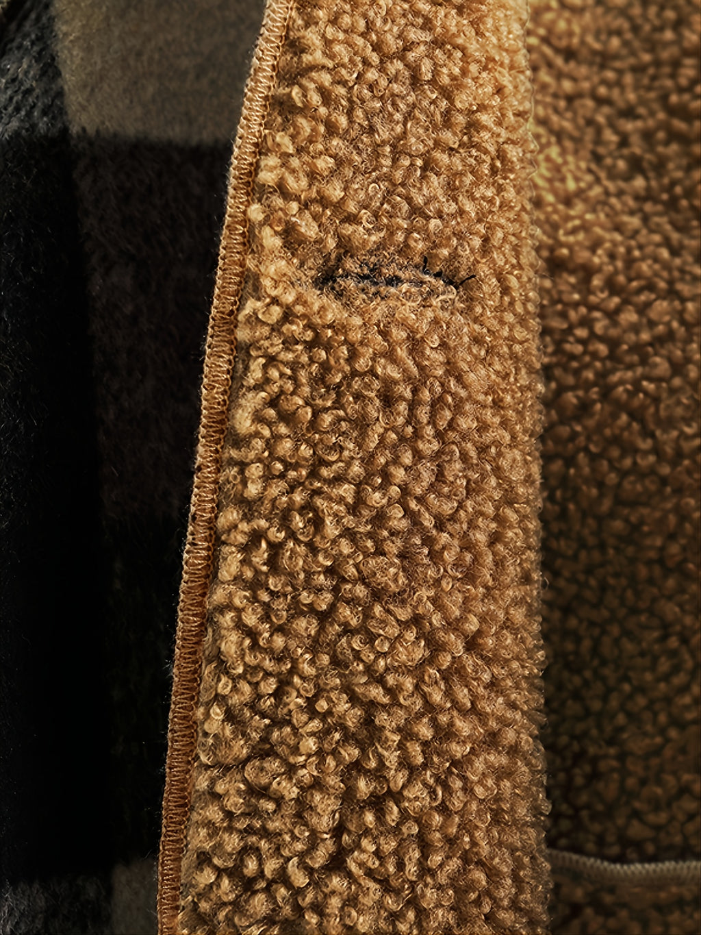 Boys' Long Sleeve Plaid Fleece-Lined Jacket with Button Front & Pockets