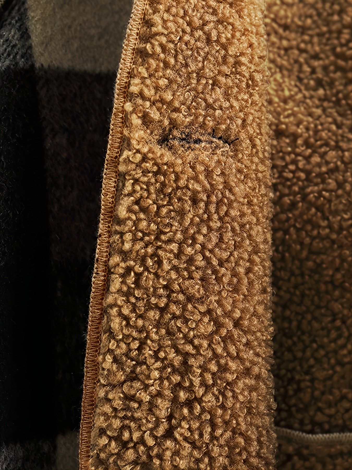 Boys' Long Sleeve Plaid Fleece-Lined Jacket with Button Front & Pockets