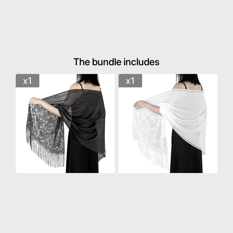 Solid Shawls Wraps For Evening Dresses Lightweight Scarfs For Women With Fringe Floral Lace Scarf For Wedding Party