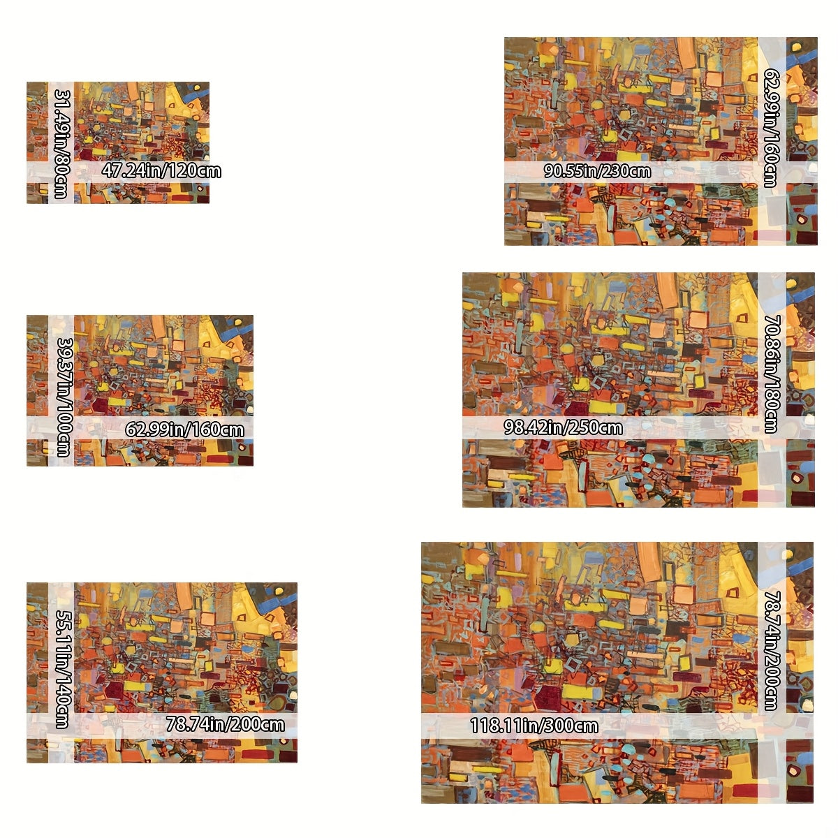 Open Velvet + Washed Cloth Bottom + About 1100g per Square Meter + Foldable 1pc Home Decoration European Style Geometric Art Painting Pattern Home Decor Mat Comfortable and Beautiful Versatile Decoration Style Living Room Mat