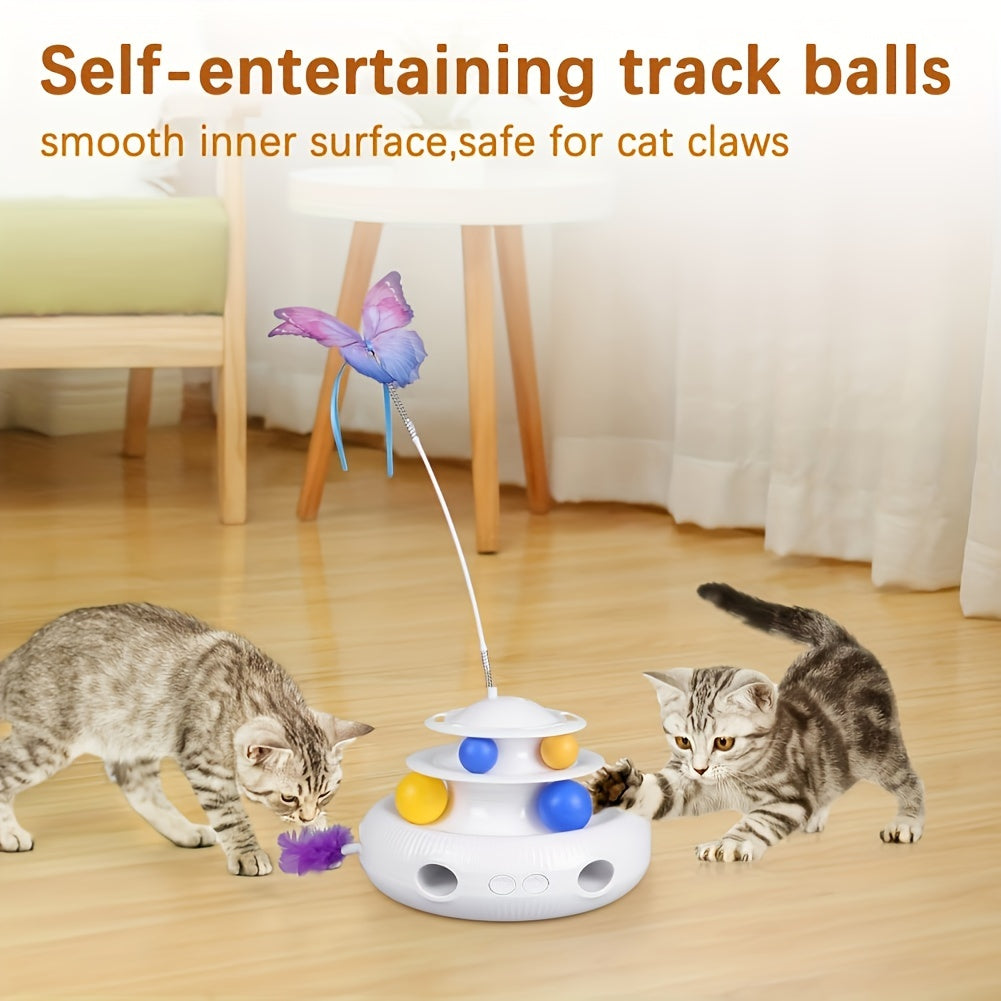 Pet Cat Butterfly Cat-teasing Stick, 3 In 1 Function Cat-teasing Toys, Automatic Cat-teasing Toys
