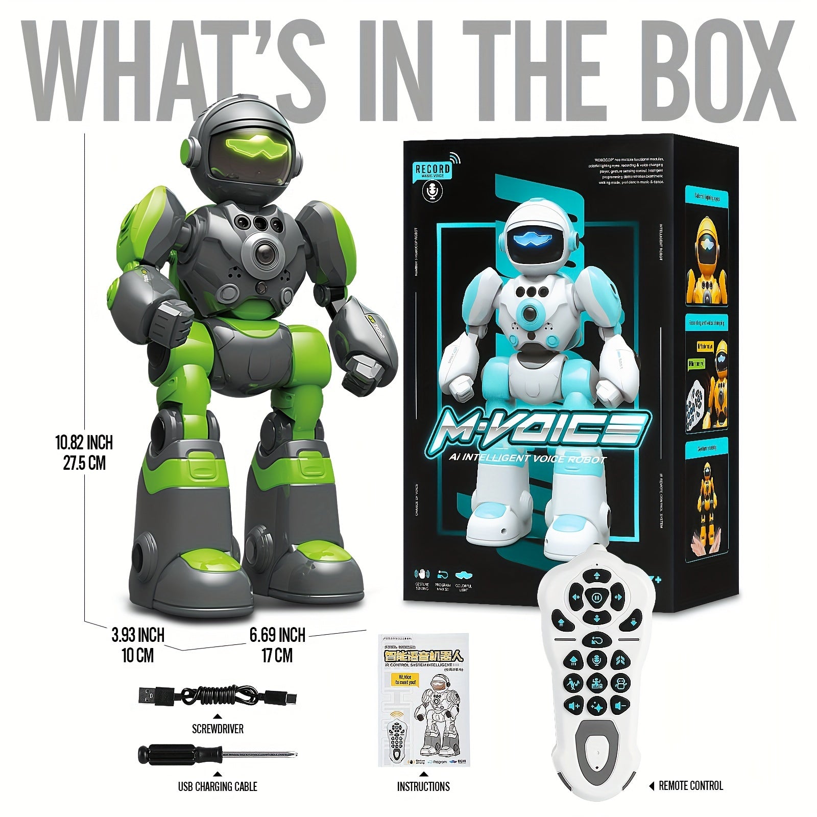 RC AI Robot Gesture Control Voice Command Programmable Touch-sense Music Song Dance Remote Control Robot For Children's Toys For Kids Ages 3+ Boys And Girls For Birthday Gifts
