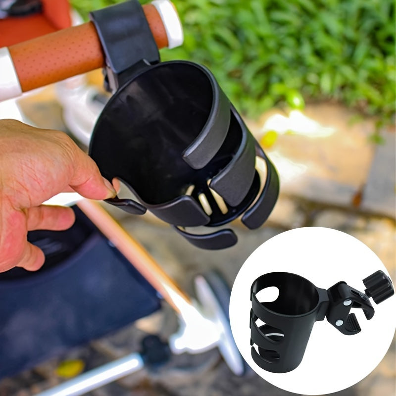 1pc Rotatable Black Bottle & Cup Holder - Durable PP Material, Secure Clamp Design for Bicycles & Carts, Ideal for Outdoor Sports Hydration