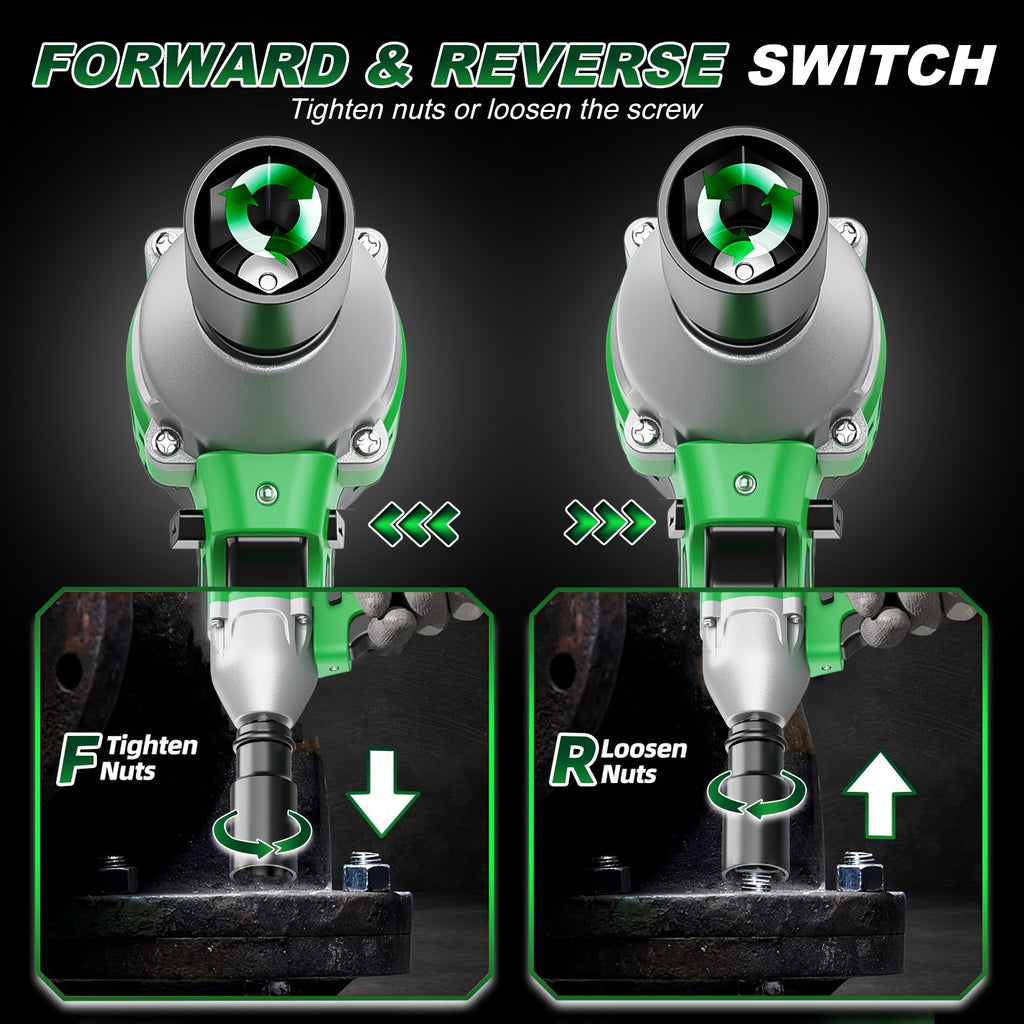 20V 4000MAH Cordless Impact Wrench And Drill Set, 3-in-1 Brushless Power