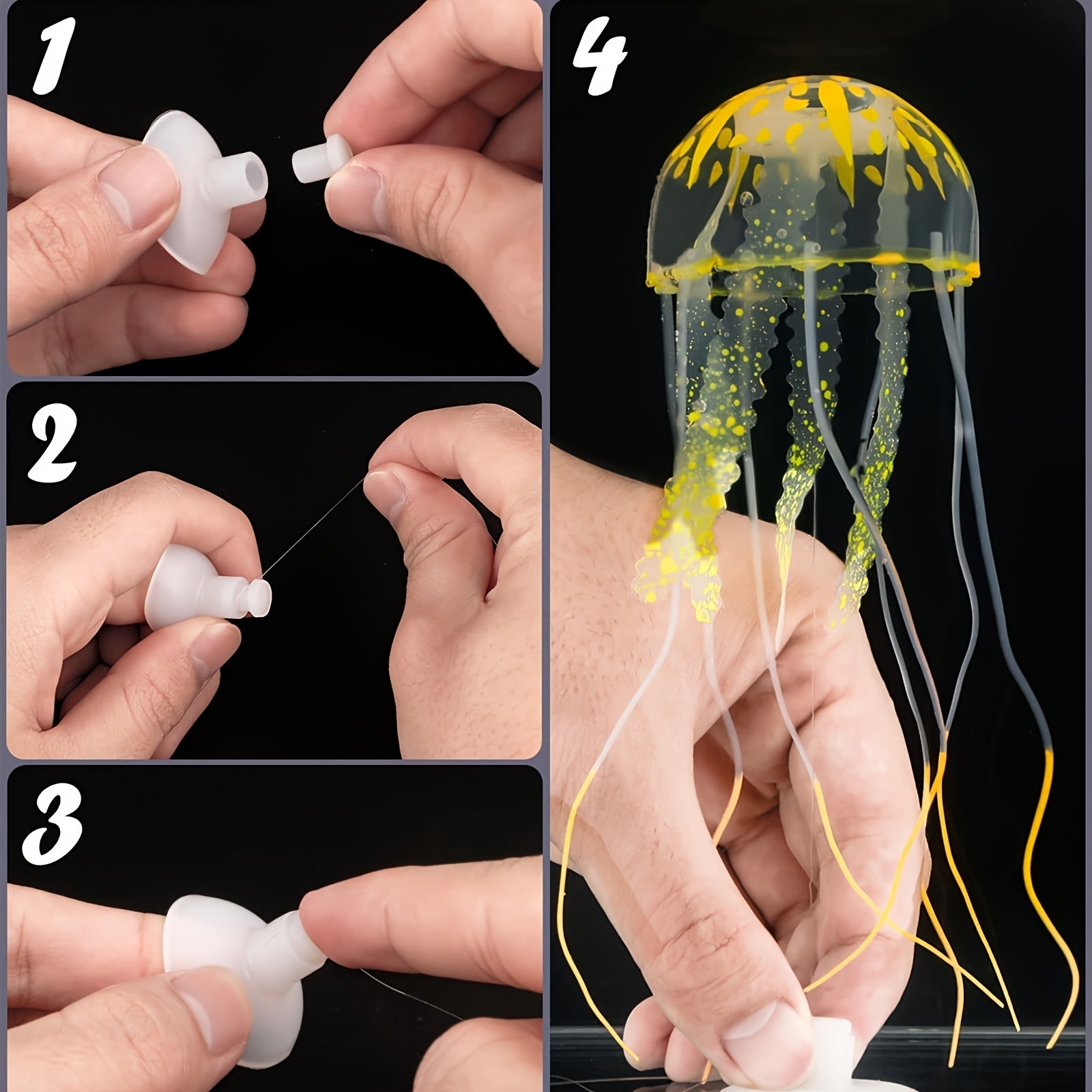 Glowing Silicone Fake Jellyfish Artificial Ornaments For Aquarium Fish Tanks Landscaping Decoration