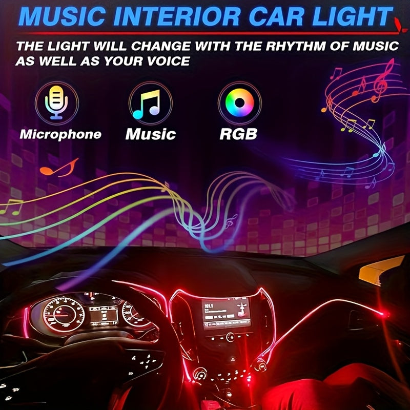 236-inch Optical Fiber, Automotive LED Light Strip, 5-in-1 Automotive Ambient Lighting Kit,