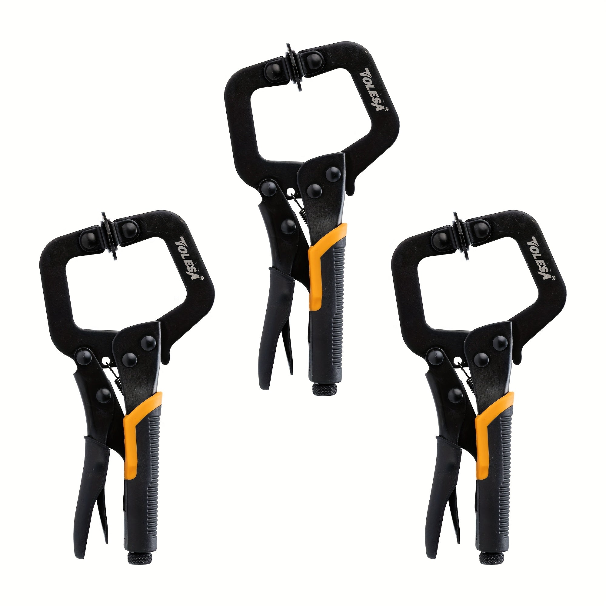 SHINYORK Black Electrophoresis Metal Face Clamp, 3pcs 6" Heavy Duty Locking C-Clamps