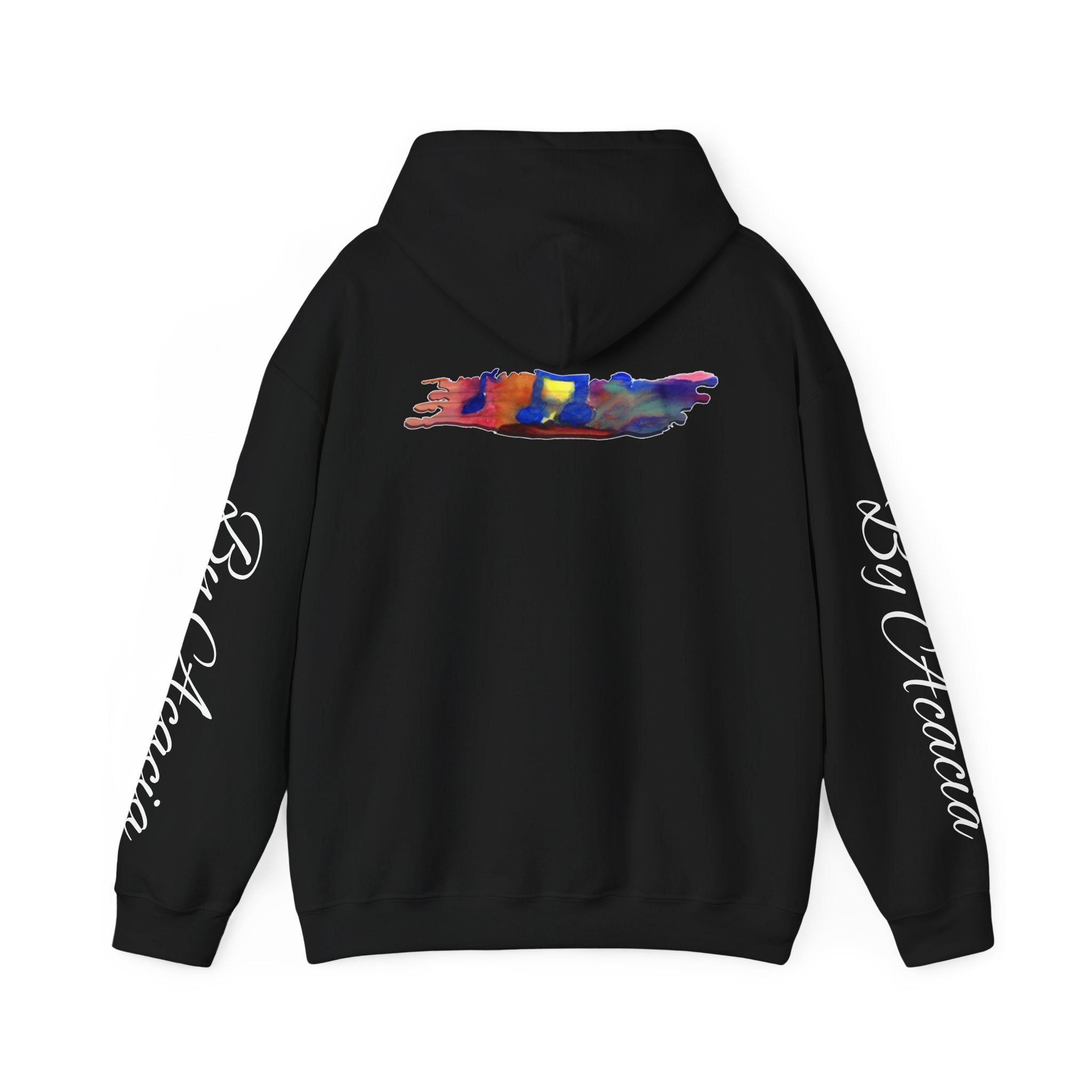 Music Is Life Dark Hoodie — Colorful Watercolor Note Graphic Pullover