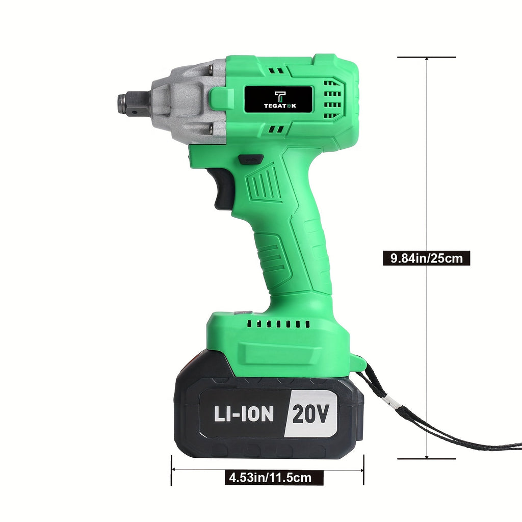 Powerful 20V Cordless 1/2-Inch Brushless Impact Wrench Kit - 320 Nm High Torque