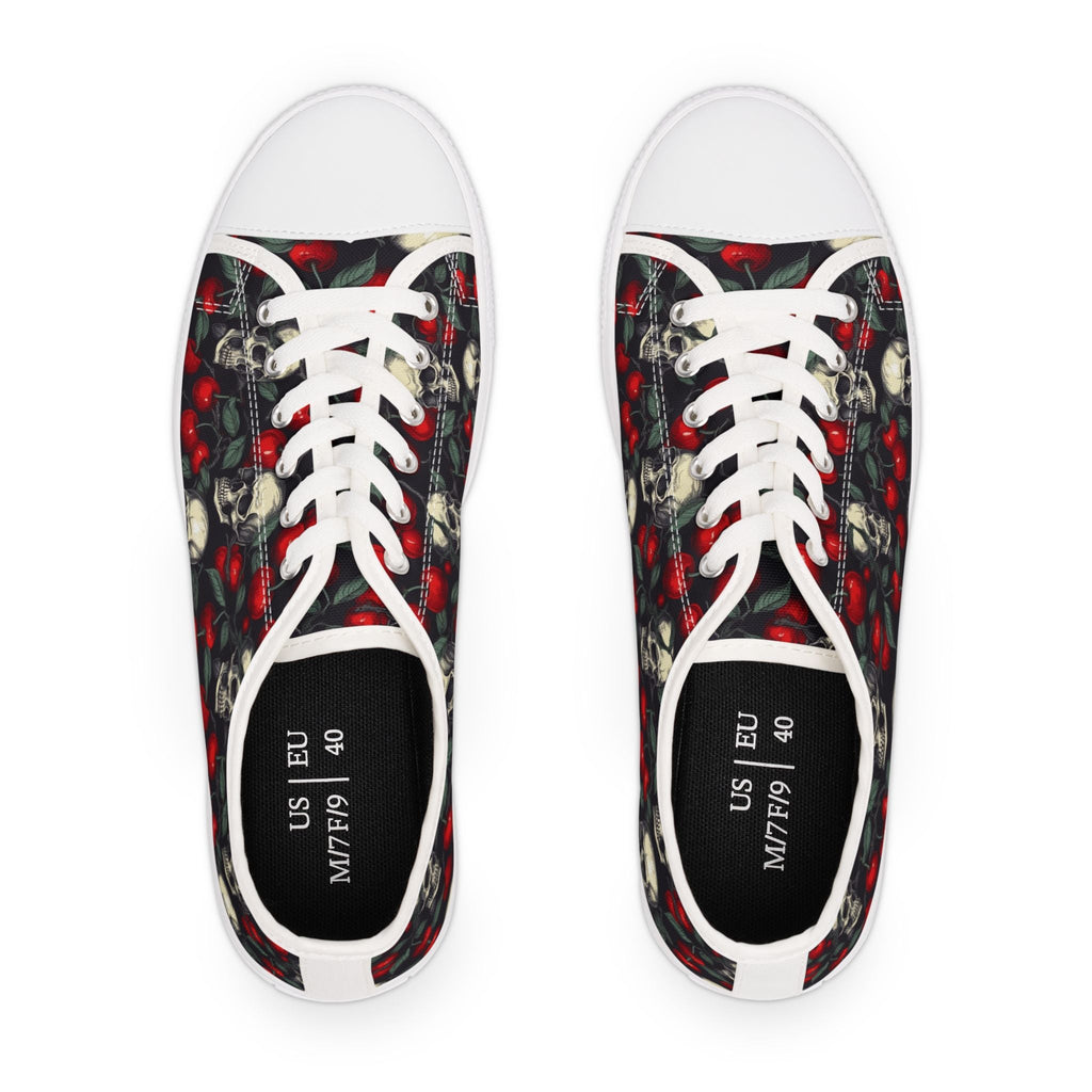 Cherries & Chains Women's Low Top Sneakers
