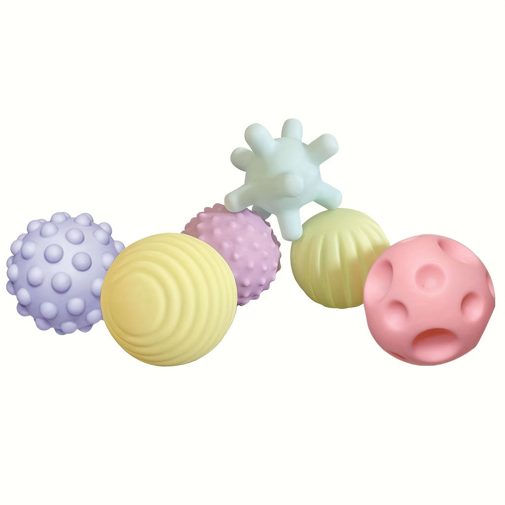 6pcs Soft Silicone Sensory Balls for Youngsters - Multi-Texture, Water Spray & Pinch Play Toys for Learning to Crawl and Fitness