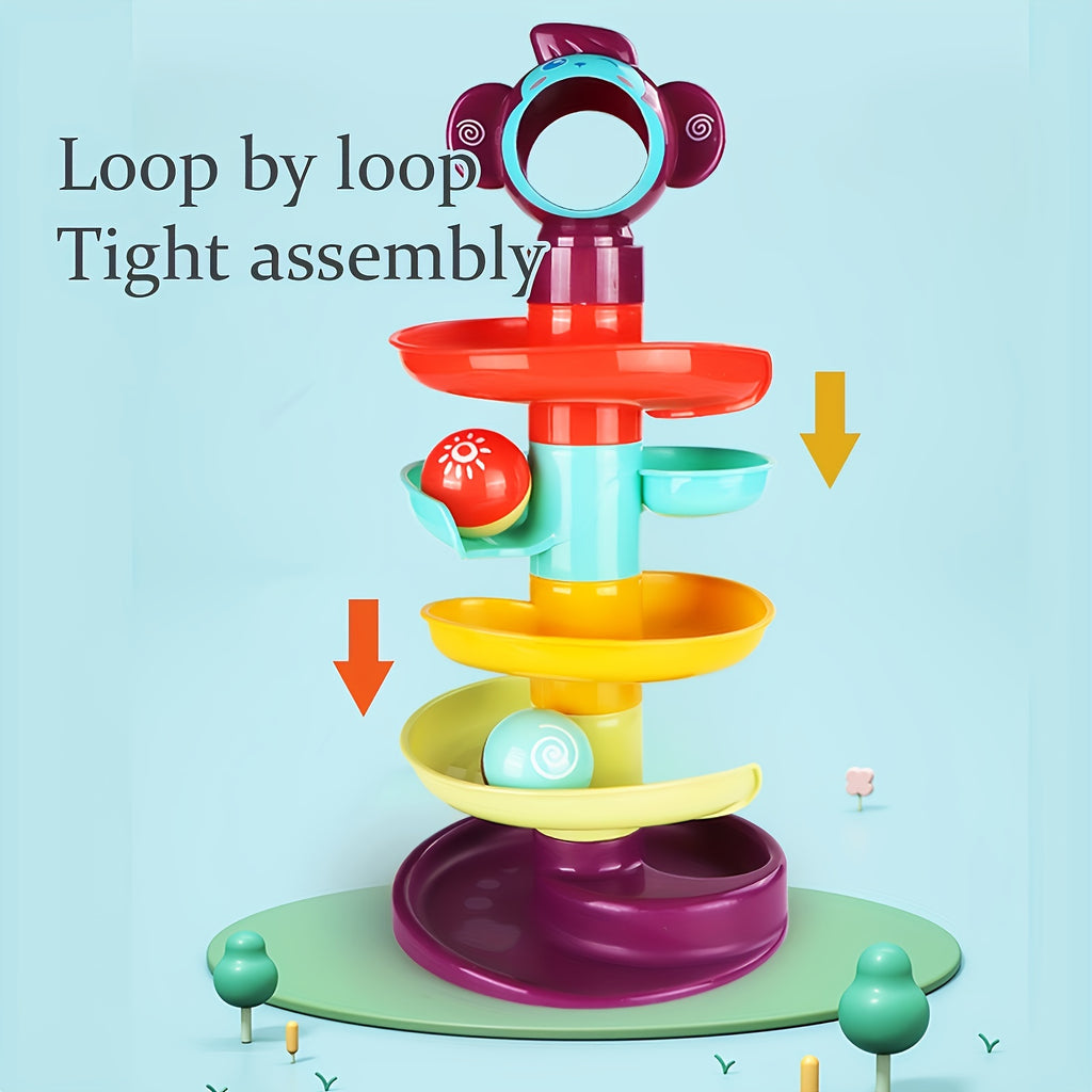 Educational Fun Track Slide Ball Tower, Rolling Ball Early Education Toys, Stacking Turn Ball, Funny Holiday And Birthday Gift