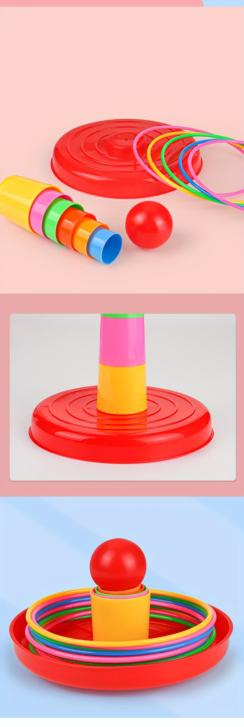Interactive Children's Game Tower Toys with Throwing Rings for Parent-Child Leisure Games, Halloween Christmas Gift