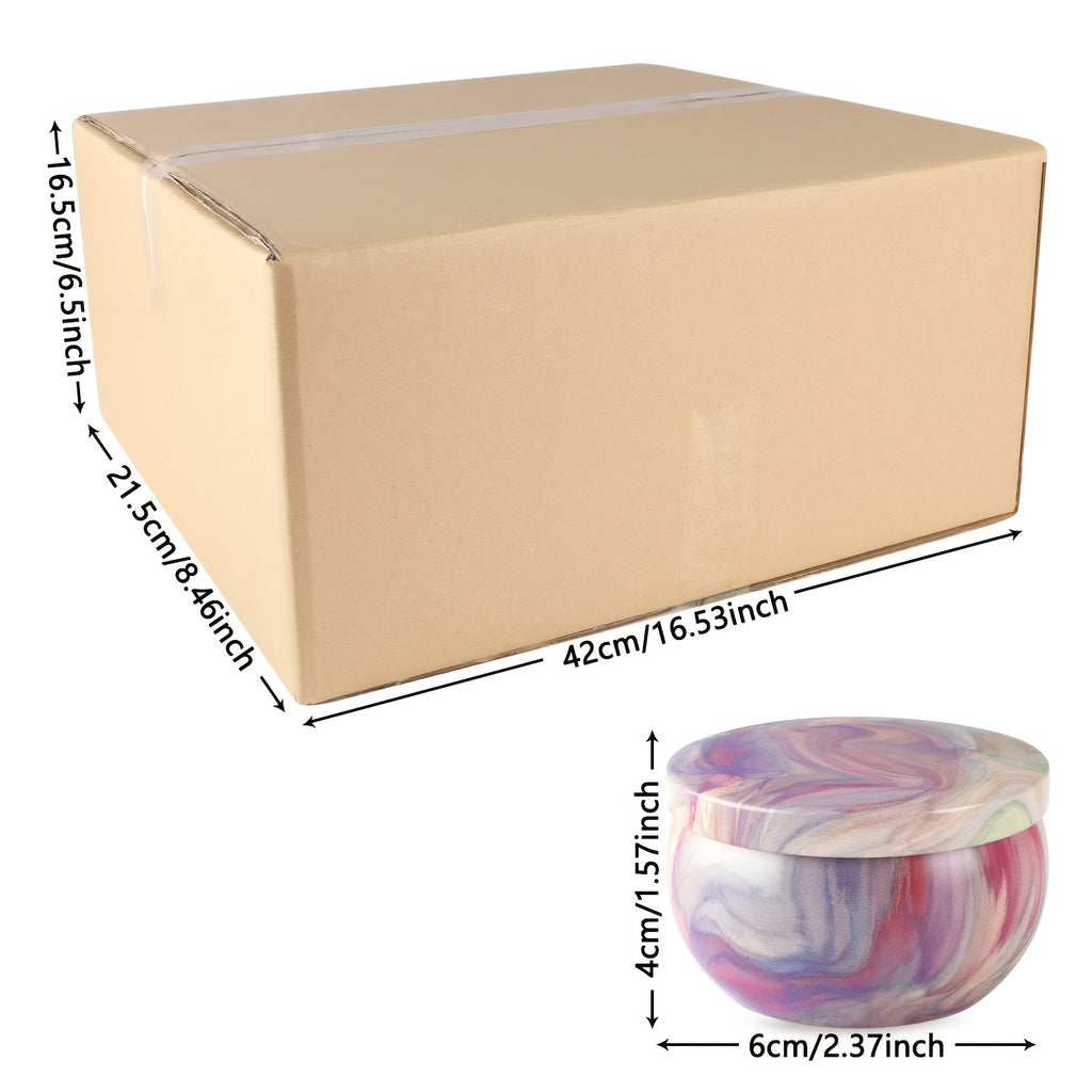 72-Pack Marble Design Scented Soy Wax Candles, 2.37" Round Metal Tins, Smokeless, Drip-Free, for Weddings, Anniversaries, Christmas, Halloween, Thanksgiving, Valentine'S Day
