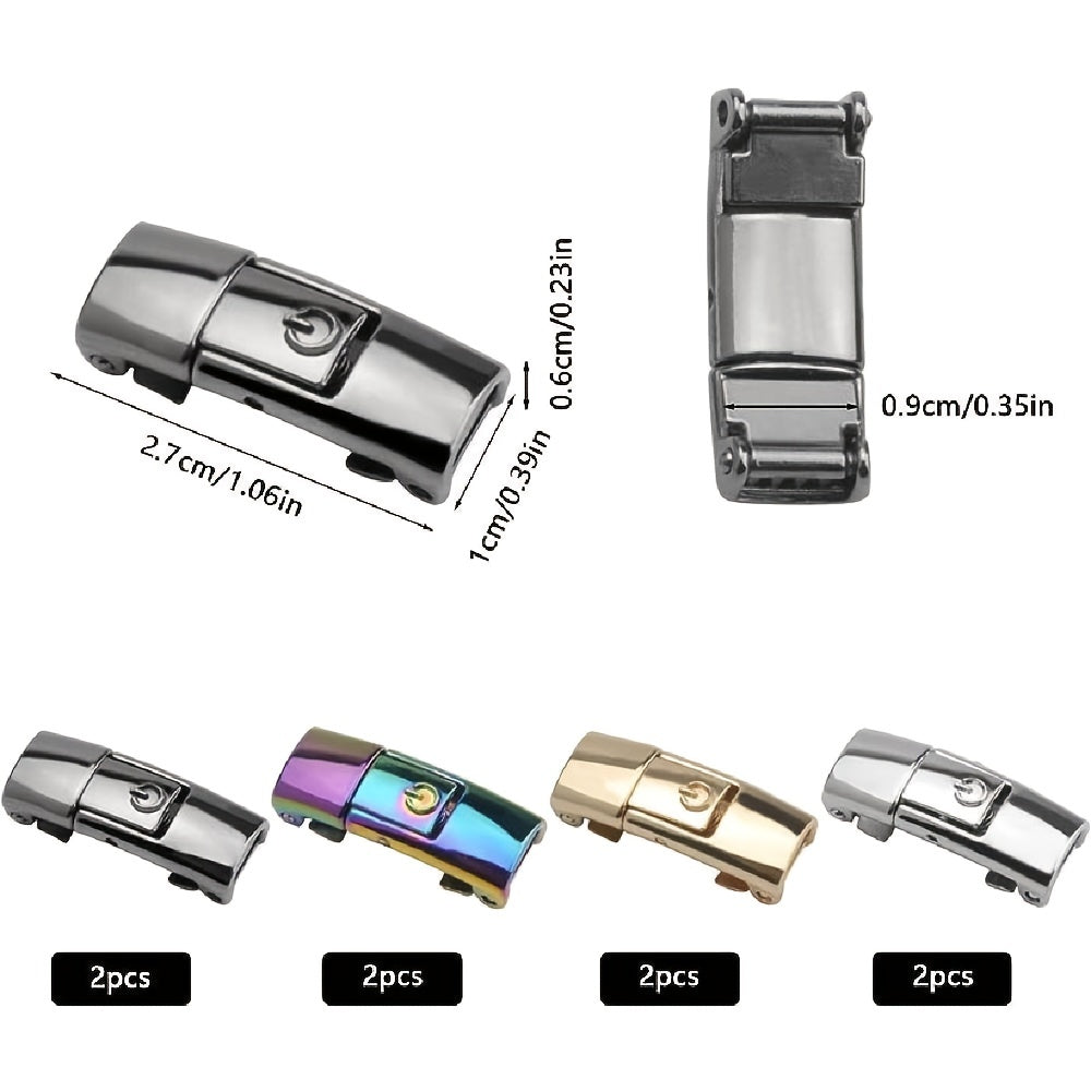 8pcs Shoe Lace Fasteners Shoelaces Without Tie With Metal Closure Lazy Shoelace Buckle For Sneakers, Running Shoes, Sports Shoes Hiking Shoes