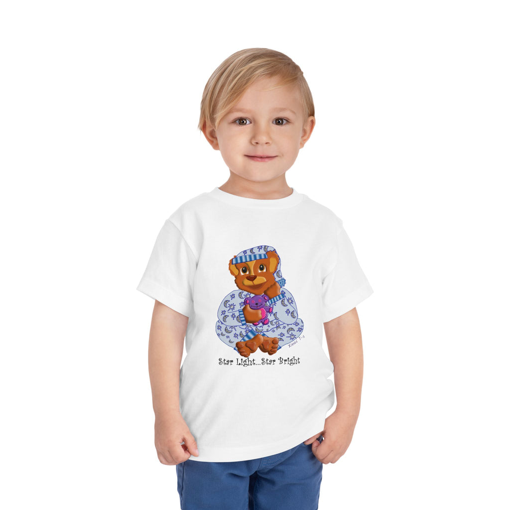 Toddler Tee — 'Star Light, Star Bright' Sleepy Bear Pajama Shirt