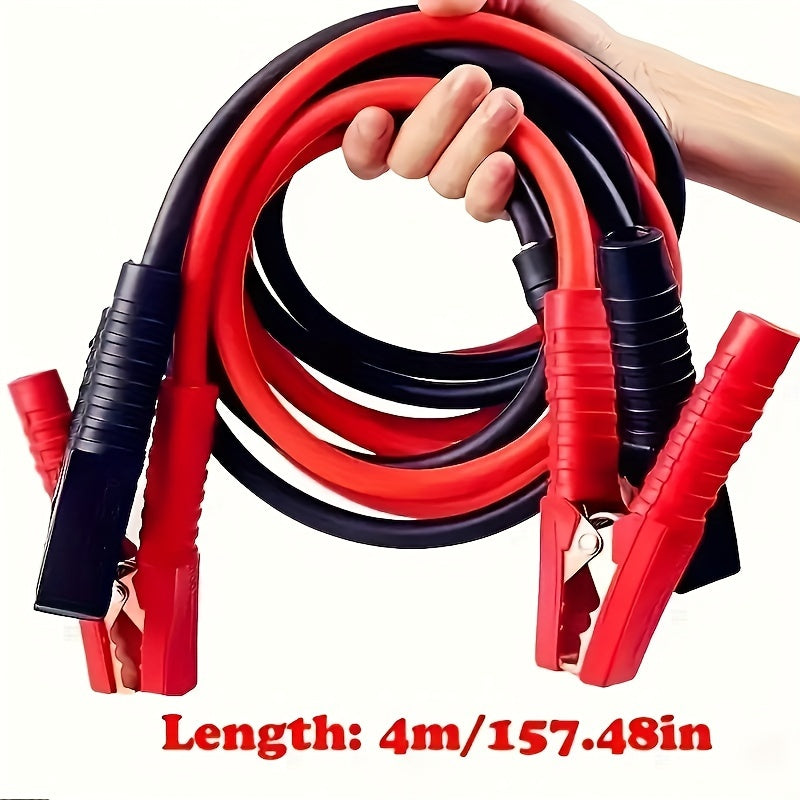 Heavy-Duty 4m Frost-Resistant Jumper Cables - Durable Automotive Booster Wires with Reliable Car Battery Jump Leads for SUVs, Cars, and Trucks - Fast and Safe Emergency Jump Starting Solution