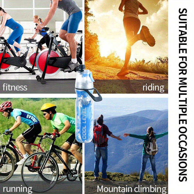 Creative Double-layer Sports Spray Water Bottle, Dual-purpose Plastic Squeeze Spray Bottle For Summer Outdoor Sports