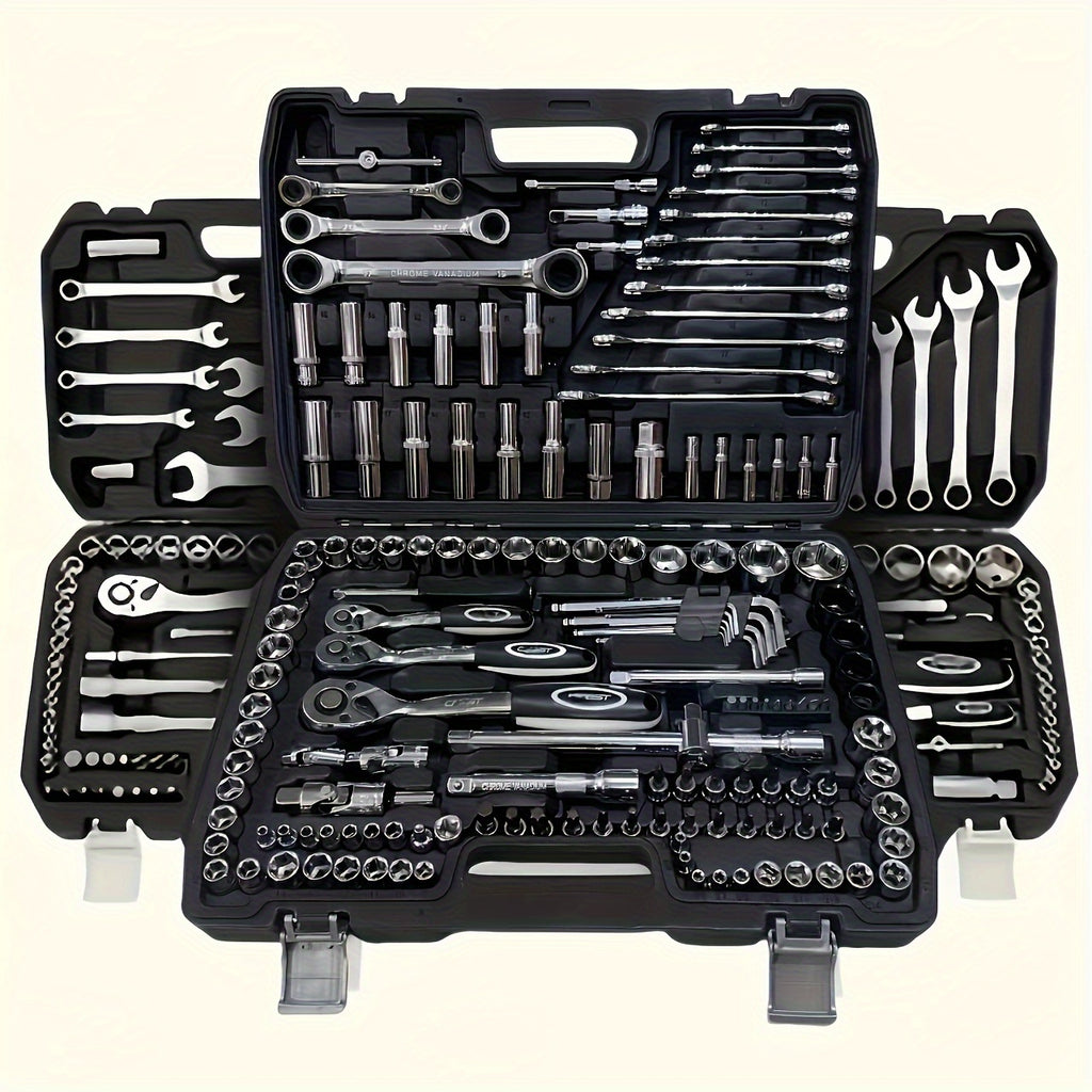 150-Piece & 46-Piece Mechanical Tool Set, Durable Metal Socket & Ratchet Wrenches,