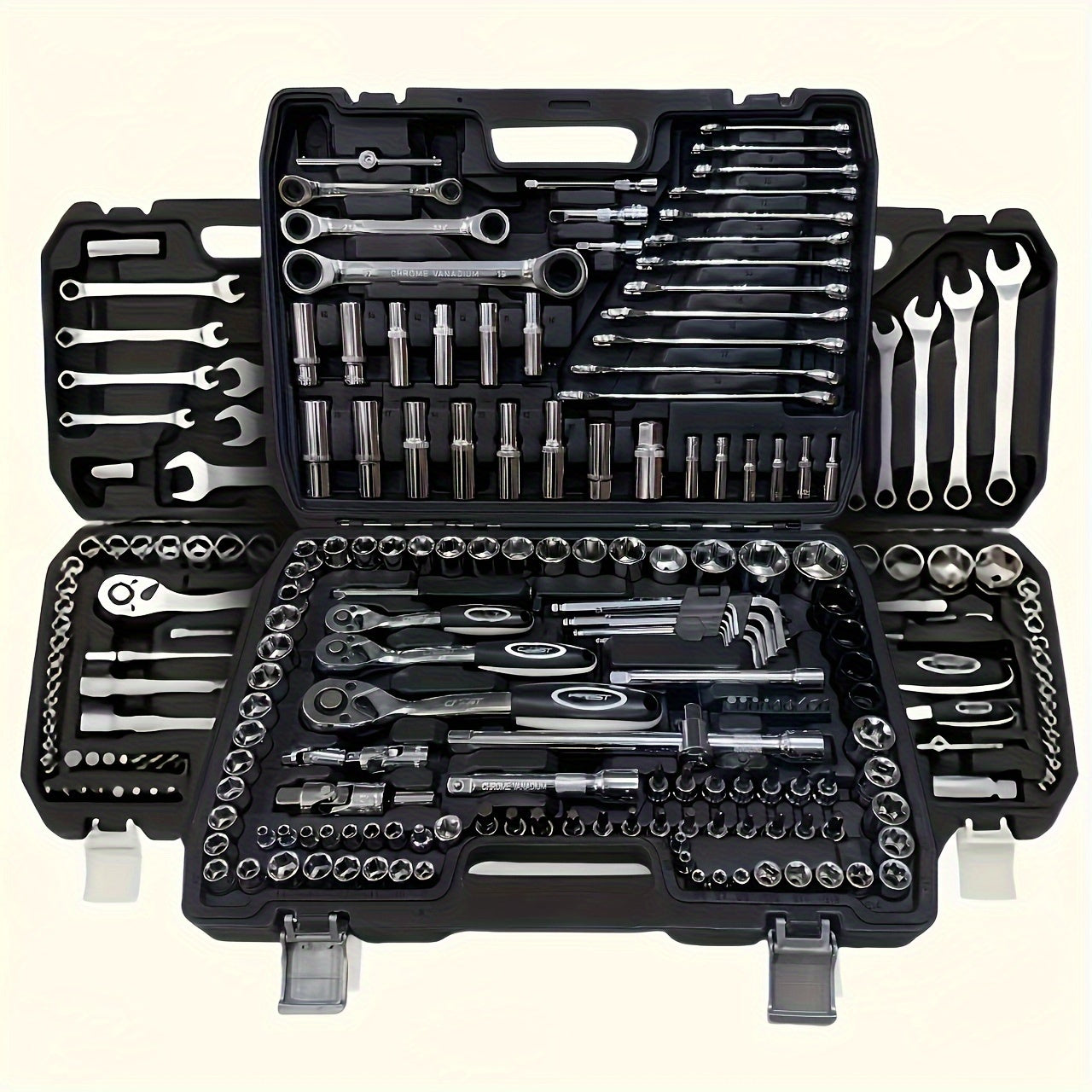 150-Piece & 46-Piece Mechanical Tool Set, Durable Metal Socket & Ratchet Wrenches,