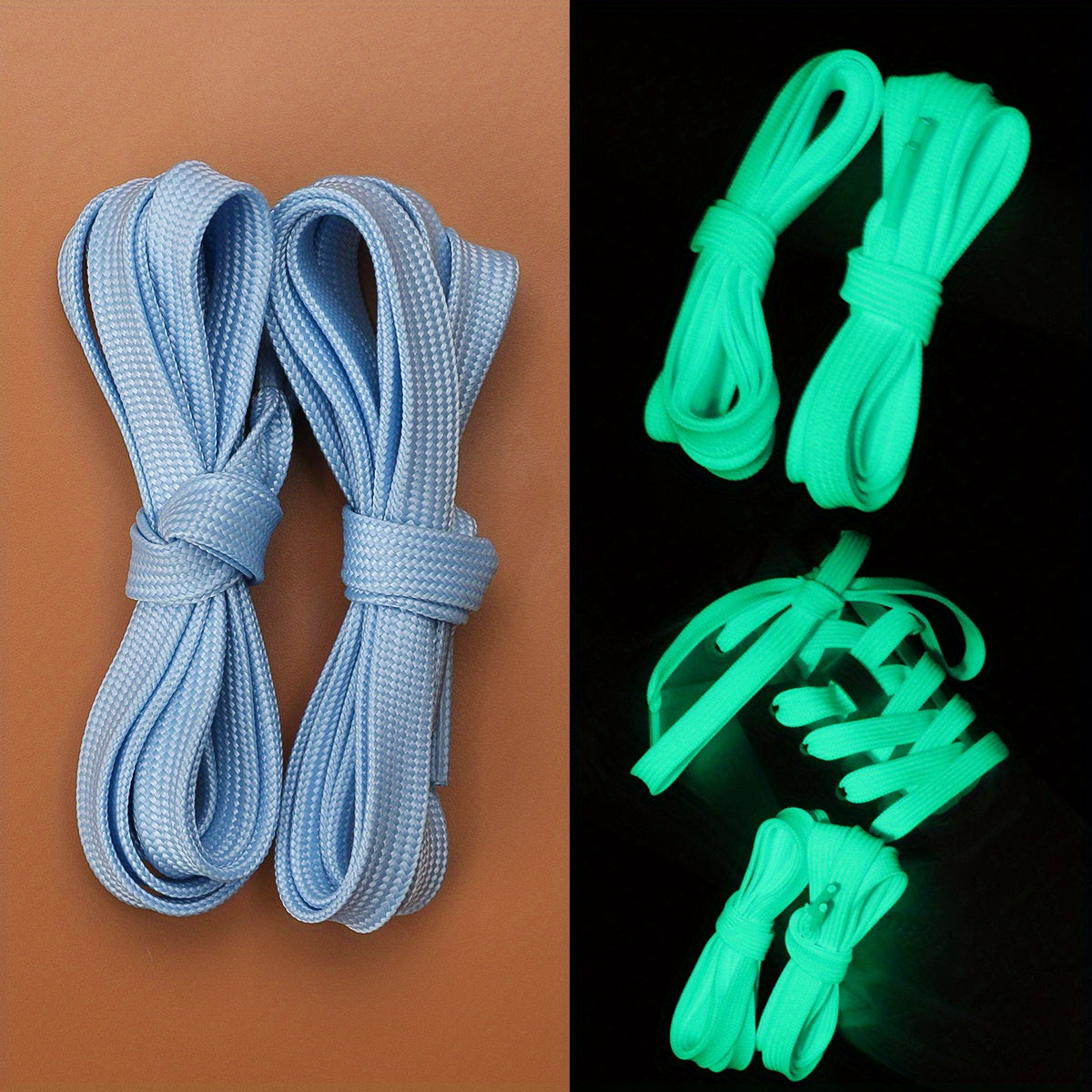 Enhanced Visibility Reflective Luminous Shoelaces for Sneakers & Sports Shoes - Night Running Accessories