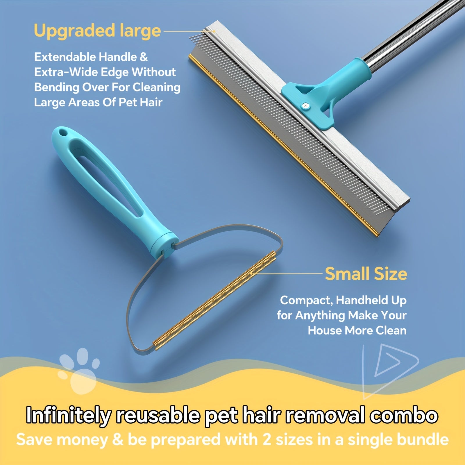 56" Adjustable Long Handle Carpet Rake Pet Hair Remover, Reusable Large Metal Lint Remover Brush For Embedded Fur Removal From Low Pile Rugs Stairs, Carpet Brush Scraper Dog Cat Hair Remover Broom