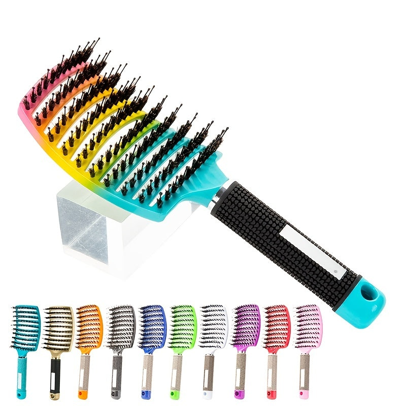 1pc Curved Vented Professional Detangling Hair Brush | Magic Scalp Massage Comb for Women