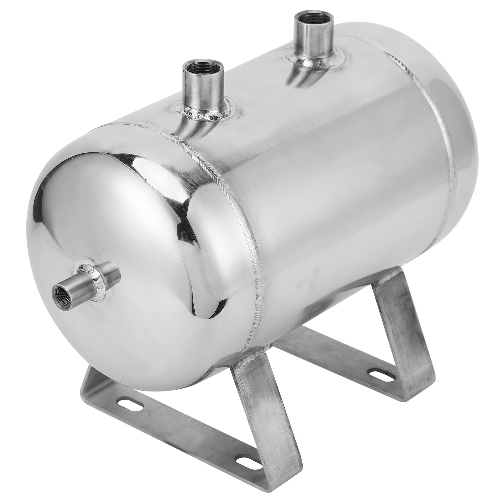 High-Pressure 1.32gal Stainless Steel Gas Storage Tank with 4-Port Air Reservoir, Durable for Industrial & Automotive Use - 1/4NPT