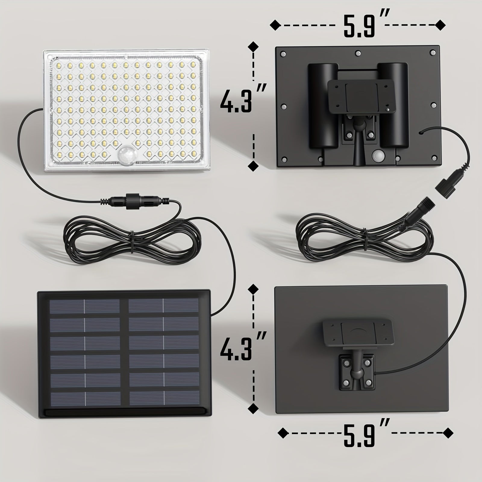 SUPERDANNY Solar Outside Lights With 113 Bright LEDs 9000K, Motion Sensor Outdoor Flood Lights Dusk To Dawn With 16ft Cable IP65 Waterproof, Security Light For Garden Barn Porch, 2 Pack